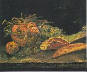 Vincent Van Gogh, Still life with apple basket, meat and bread rolls